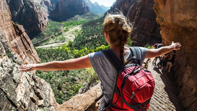 A hiker enjoys the valley view of Zion National Park. Picture: Istock