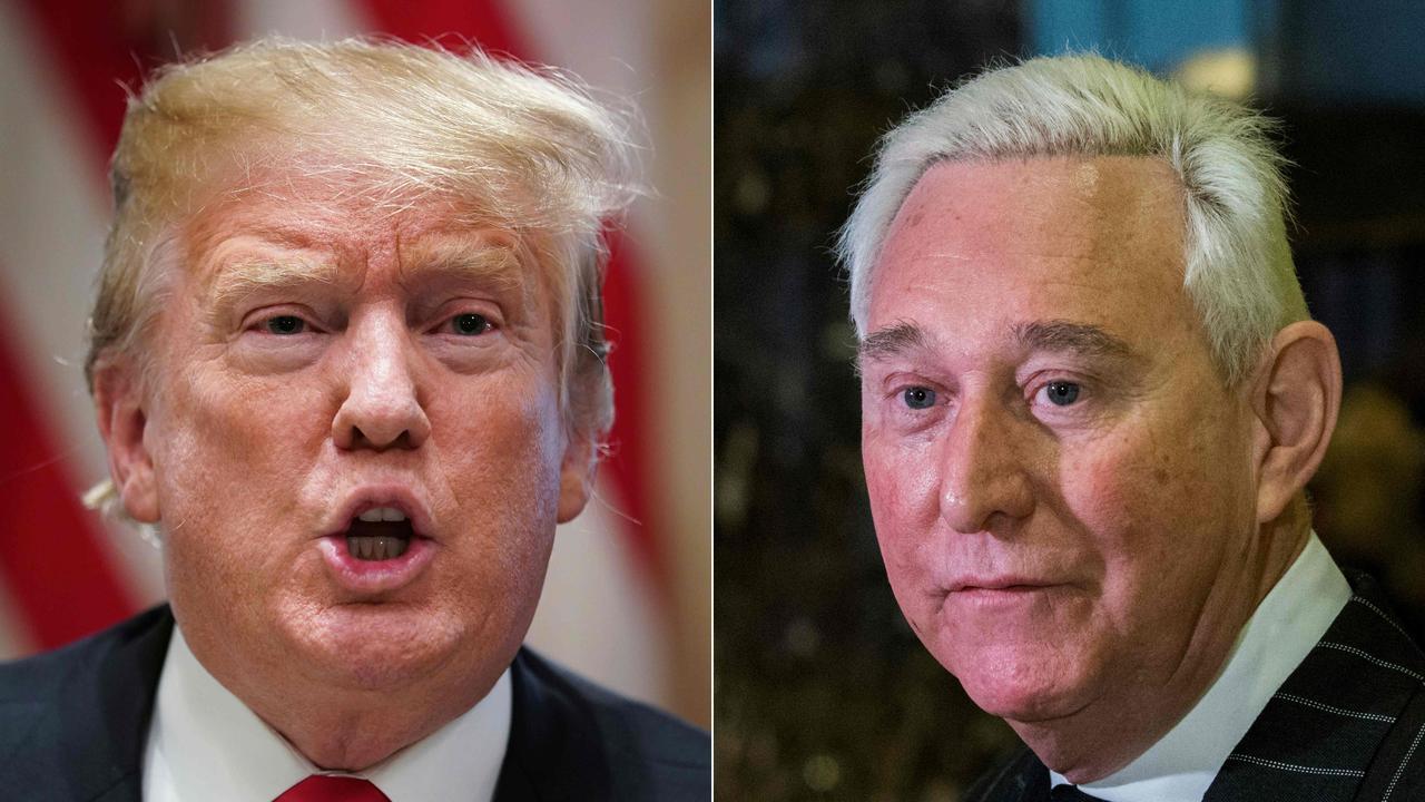 US President Donald Trump and political consultant Roger Stone. Picture: AFP