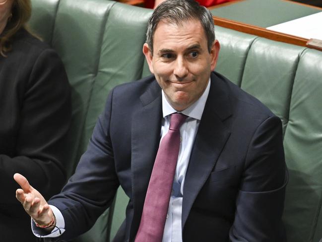 CANBERRA, AUSTRALIA  - NewsWire Photos - November 21, 2024: Federal Treasurer Jim Chalmers during Question Time at Parliament House in Canberra. Picture: NewsWire / Martin Ollman