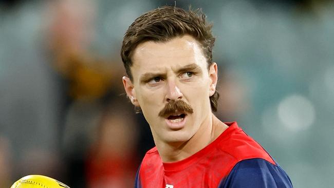 MELBOURNE, AUSTRALIA - APRIL 24: Jake Lever of the Demons warms up before the 2024 AFL Round 07 match between the Richmond Tigers and the Melbourne Demons at the Melbourne Cricket Ground on April 24, 2024 in Melbourne, Australia. (Photo by Dylan Burns/AFL Photos via Getty Images)