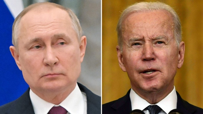 Russian president Vladimir Putin and US president Joe Biden.