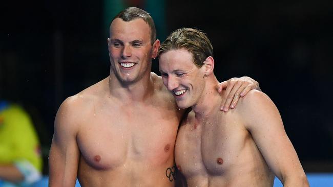 Australia's Kyle Chalmers (L) and Mack Horton refused invitations to compete in China. Picture: AFP PHOTO