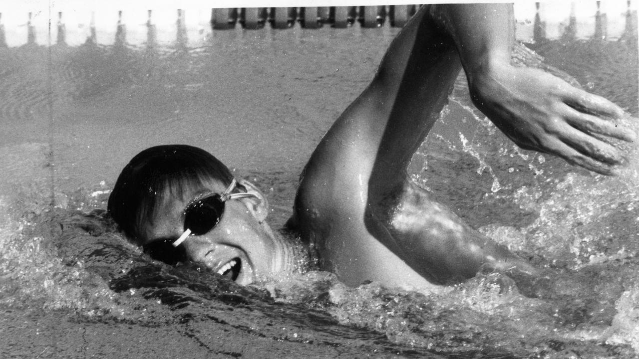 Justin Lemberg during his bronze medal-winning 400m freestyle race in 1984.