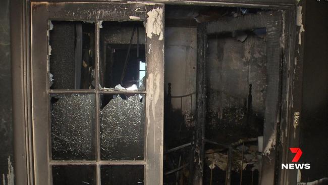 Belinda White’s family is sifting through the rubble of their home at Pasadena after it went up in flames. Picture: 7NEWS