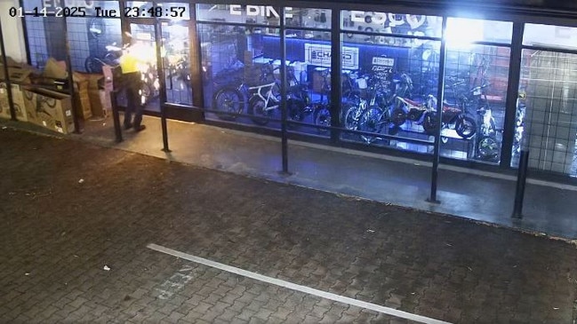 CCTV vision of an attempted break-in at Chargd – an electric vehicle dealership. Picture: Chargd / Facebook