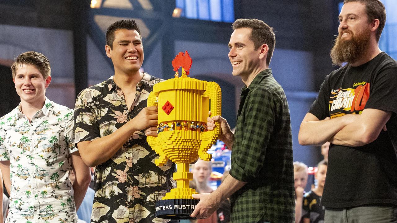 Henry Pinto and Cade Franklin are presented with their winning trophy. Picture: Supplied