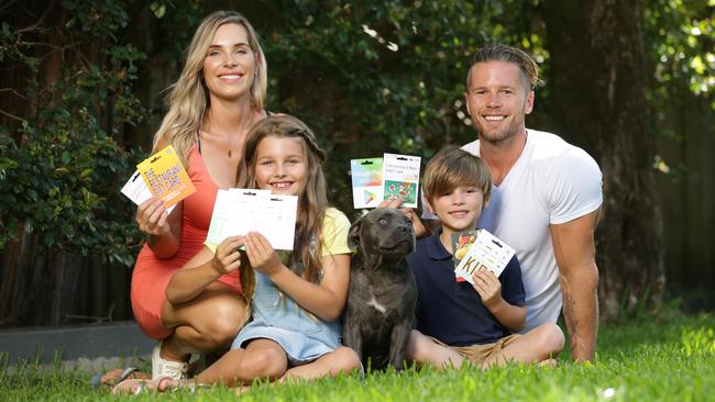 Lyndle and Spencer Richards with their children Ivy (7) and Saxon (5). Picture: Christian Gilles