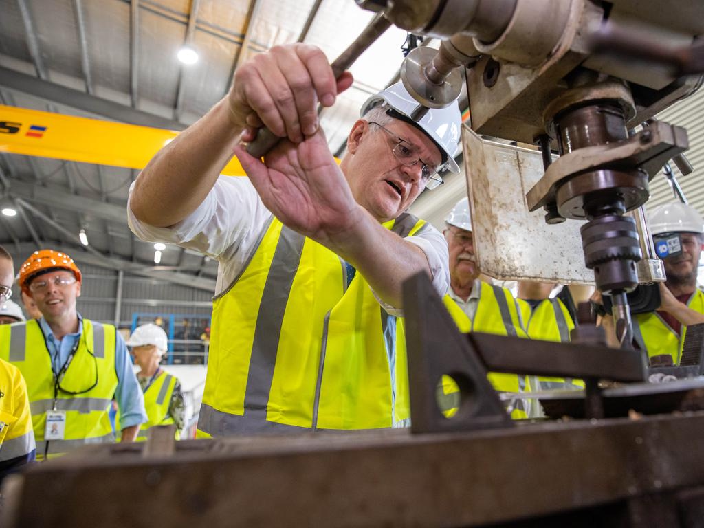 Scott Morrison has been keeping a punishing schedule campaigning across the country. Picture: Jason Edwards