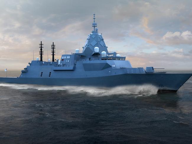 Hunter class frigate digital image exterior. Supplied for May 25. Source: BAES