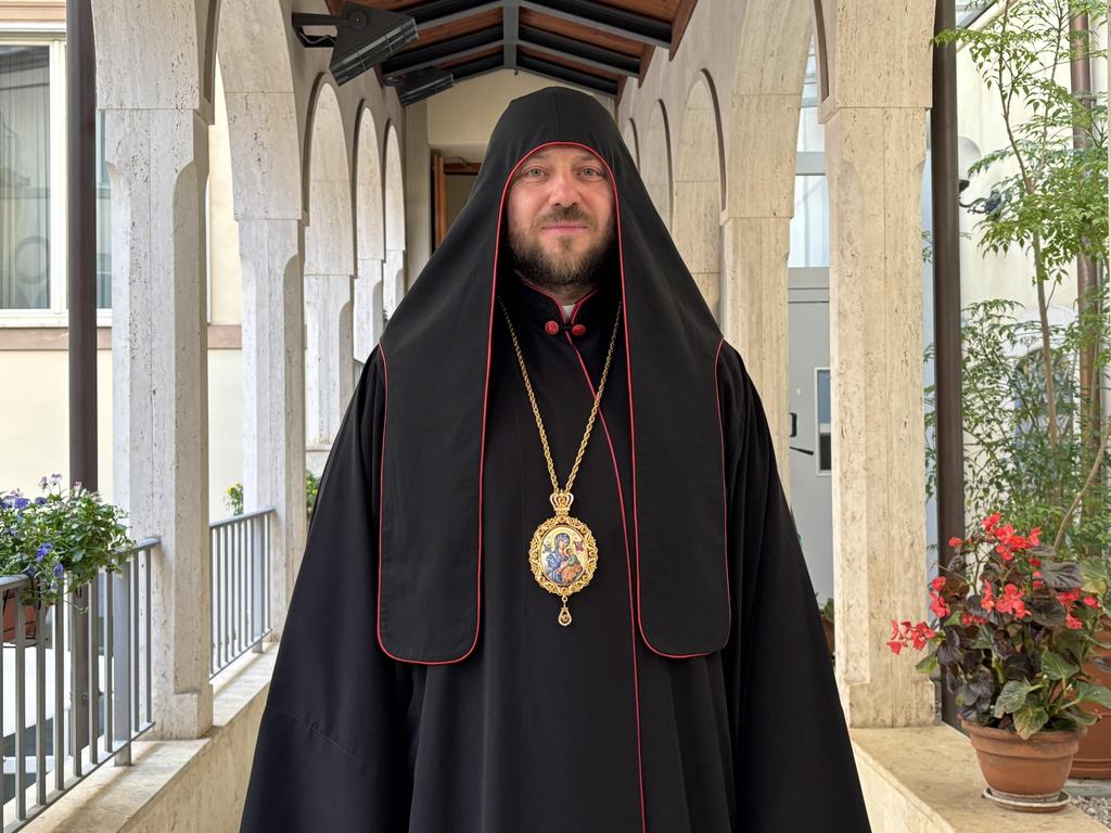 Ukrainian Mykola Bychok who is Australia's only cardinal spoke to the media in Rome the day after the election of Pope Leo. Picture: Sophie Elsworth