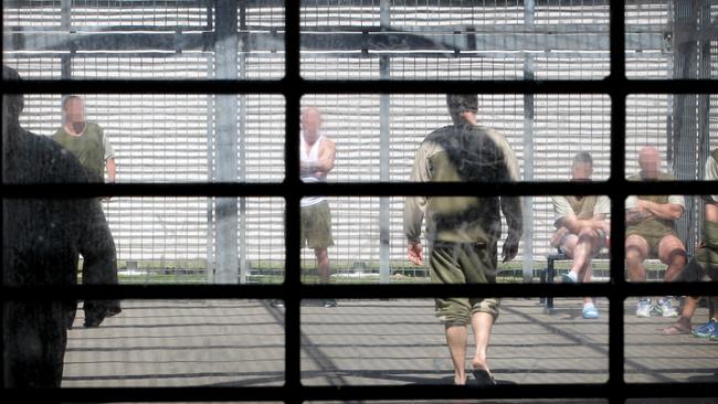 Woodford correctional centre inmates in a high security yard.