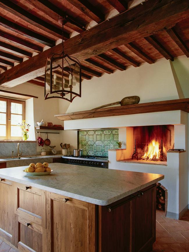 The newly redesigned kitchen blends old with new.