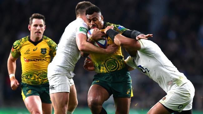 Samu Kerevi bends the England defence in 2015. Picture: Dan Mullan/Getty