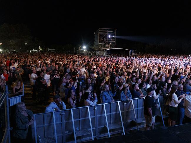 The crowd — estimated to be 10,000-plus — for Saturday night's GC600 concert at Broadwater Parklands, with Live, Foreigner and Sheppard on the bill Picture: MARK HORSBURGH