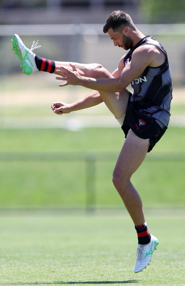 Kyle Langford was the star of Essendon’s intra-club hitout on Friday. Picture: Mark Stewart