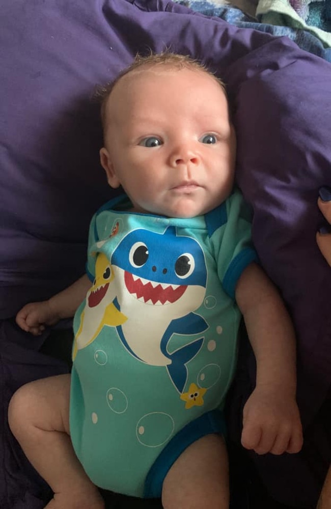 Kyder John Horsley was born on January 18, 2022, weighing 2960g and measuring 51.5cm, at Mackay Base Hospital, to parents Sheye-Leigh Dan Elzen and Tym Horsley. Kyder was born with a tooth which mum Sheye-leigh says makes him special. He is their fourth boy. Picture: Sheye-leigh Den Elzen DMBJ22