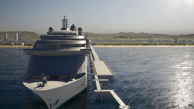 The proposed offshore Gold Coast cruise ship terminal. Photo: Supplied