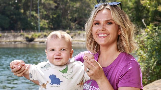 Daily Telegraph. 06, February, 2023.Edwina Bartholomew, with her son Tom, 11 months, at Waverton, today. She is doing Coastrek, AustraliaÃs most iconic charity hiking challenge for women.Registrations close Feb 12. Picture: Justin Lloyd.