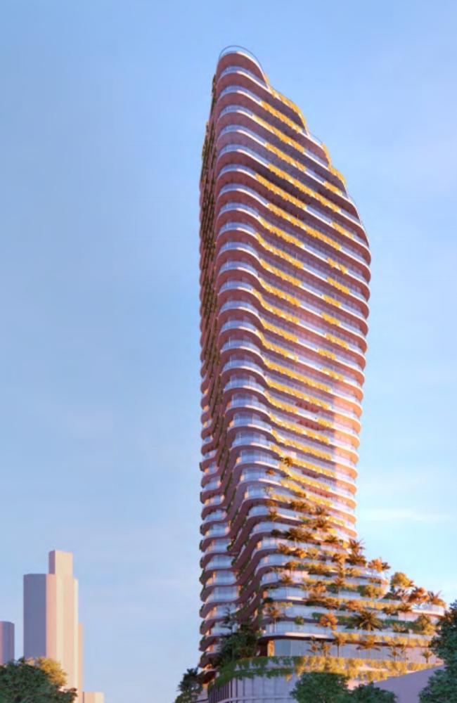 Artist impression of La Pelago, a $1.25 billion, four-tower development planned by the Gurner Group for the former Ralan Group Sapphire site in Surfers Paradise.