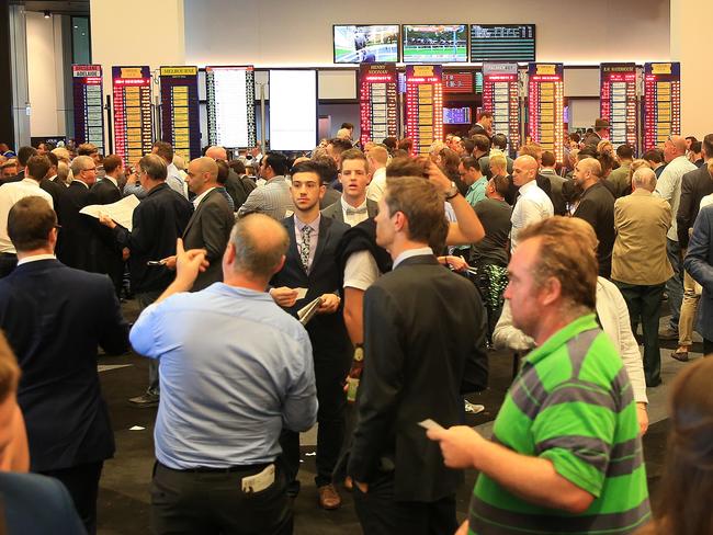 The indoor betting ring   during Melbourne Cup day at Royal Randwick. pic Mark Evans