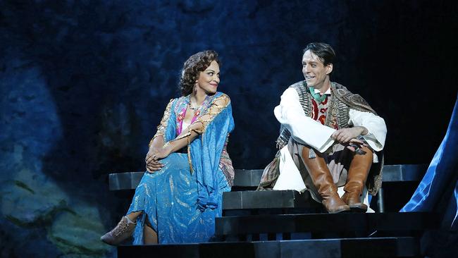 Alexander Lewis as Count Danilo with Danielle de Niese in Opera Australia’s production of The Merry Widow. Picture: Jeff Busby