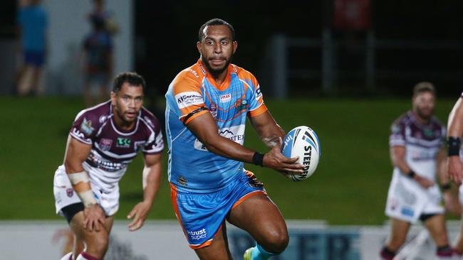 Action from the Instrust Super Cup match between the Northern Pride and the Burleigh Bears, held at Barlow Park. Pride's Gideon Gela-Mosby played a pivotal role for his team. PICTURE: BRENDAN RADKE