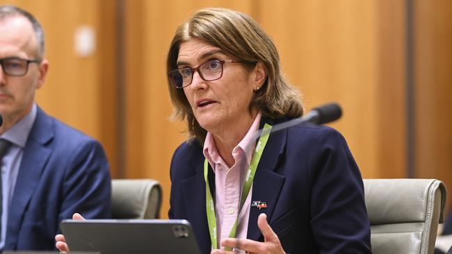 CANBERRA, AUSTRALIA, NewsWire Photos. OCTOBER 26, 2023: Governor of the Reserve Bank of Australia Michele Bullock appears before Senate estimates at Parliament House in Canberra. Picture: NCA NewsWire / Martin Ollman