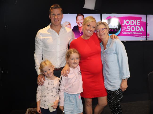 Jodie Oddy with husband Greg, mother Colleen, and daughters Payton and Summer. Picture: Supplied.