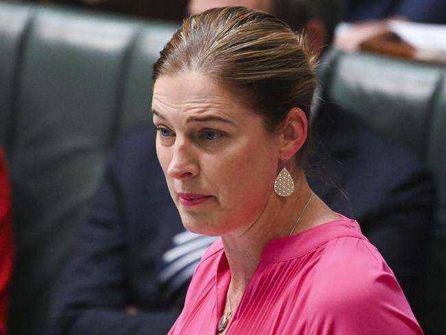 Minister for Homelessness and Minister for Small Business Julie Collins during Question Time at Parliament house in Canberra. Picture: NCA NewsWire / Martin Ollman