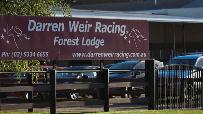 Darren Weir Racing at Miners Rest was raided by AFP and Vic Police this morning. Picture: Pic Ian Wilson 