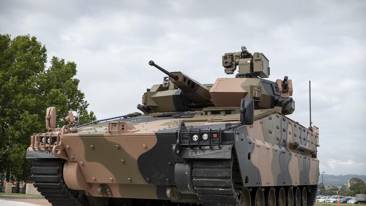 Hanwha Defence Australia REDBACK Infantry Fighting Vehicle at Russell Offices, Canberra. Picture: Andrew Green