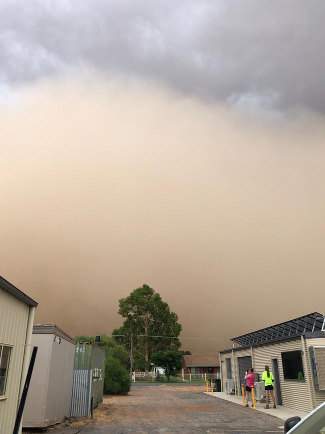 Dust filled the sky at Birchip. Picture: Jemma Pearl