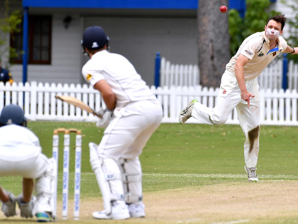 Norths bowler Charlie Taylor Sci-Fleet Motors club cricket competition between Valley and Norths Saturday October 1, 2022. Picture, John Gass