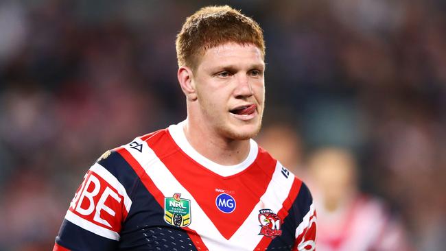 Roosters hitman Dylan Napa has been linked with Parramatta and Newcastle. Picture: Getty Images