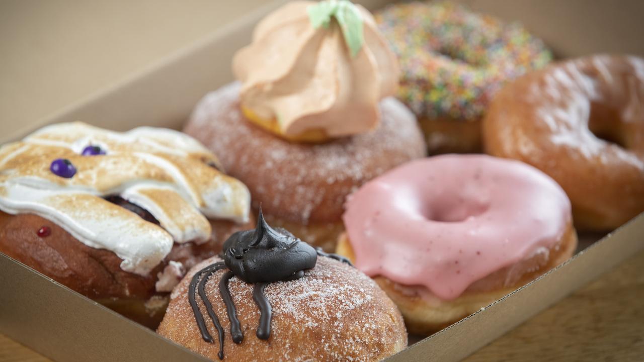 Queens Fine Pastry, selection of doughnuts at Hobart. Picture: Chris Kidd