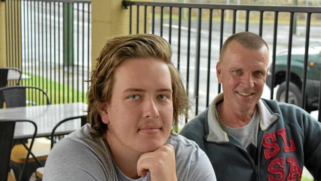 Gympie Times reporter Josh Preston with his dad Mark. Picture: DONNA JONES