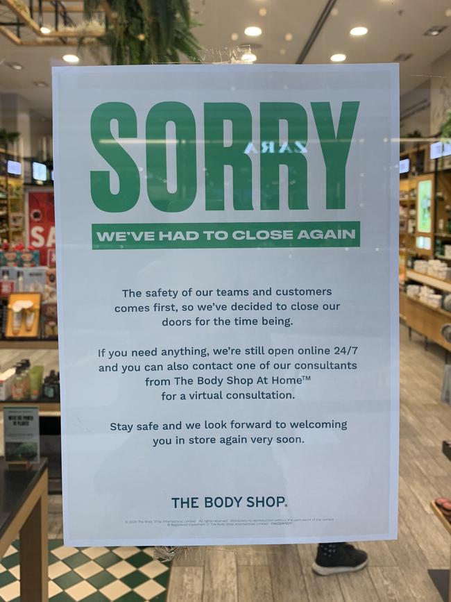 The Body Shop also closed its doors. Picture: Kim Wilson