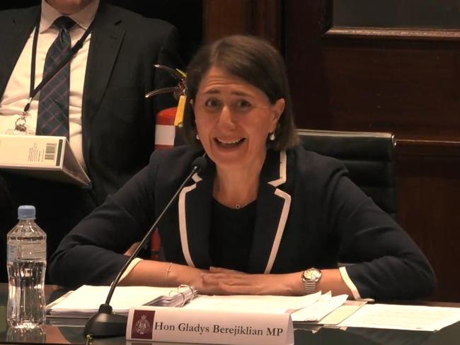 Gladys Berejiklian speaks at NSW budget estimates.