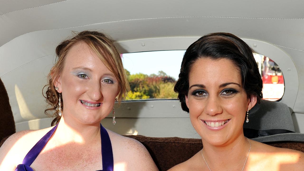 Zoe Neller and Kristina Allen at the Bundaberg High School Prom. Photo: Scottie Simmonds/NewsMail