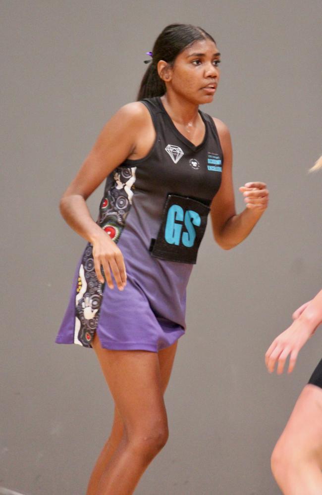 First Nations Academy of Excellence GS Sonnyanne Raggett during Premier League netball in Townsville. Picture: Shaantel Hampson / TCNAI