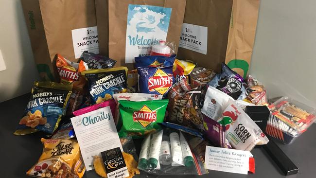 The Welcome to the Territory snack pack repatriated Aussies from overseas get when they arrive at Howard Springs.