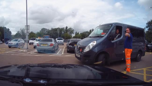 Mr Perry pointed out the blue badge on his windscreen. Picture: Twitter/benperry_2001