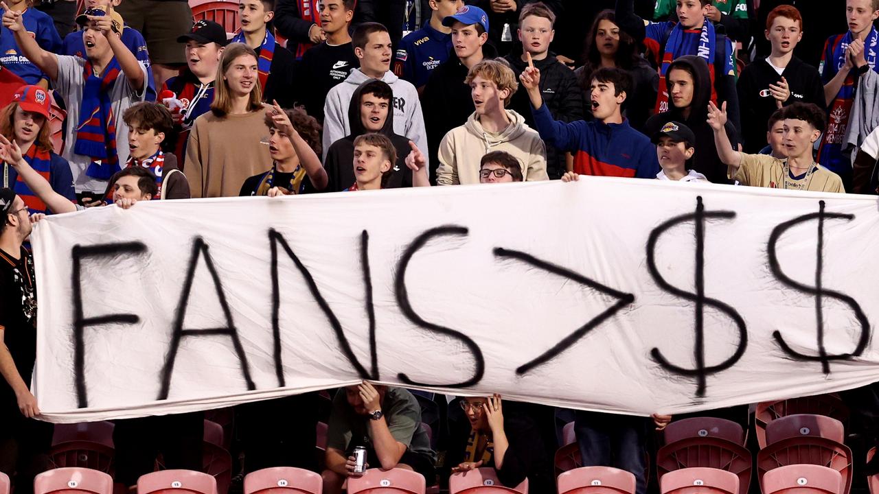 Jets fans stage walkout in A-League protest