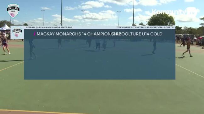 Replay: Netball Queensland Junior State Age Titles Day 1—Mackay Monarchs Champ. v Caboolture Gold (U14)