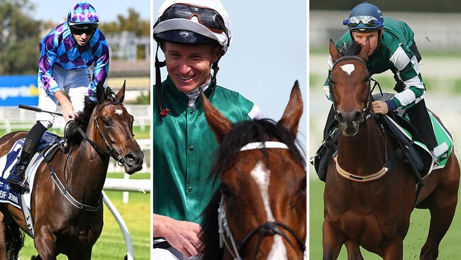 Queen Elizabeth Stakes hopefuls (from left) Pride of Jenni, Via Sistina and Place du Carrousel. Pictures: File