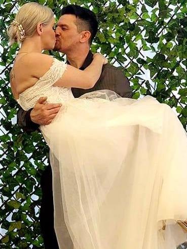 Stephanie Watmore and Matthew Burton got married the same weekend he was released on home detention bail. Photo: Facebook