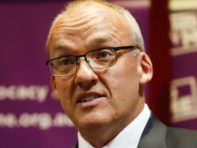 NSW Opposition Leader Luke Foley speaks during a NSW Disability Advocacy Alliance 'Stand by Me' campaign event at the NSW Parliament building in Sydney, Tuesday, April 10, 2018. (AAP Image/Erik Anderson) NO ARCHIVING