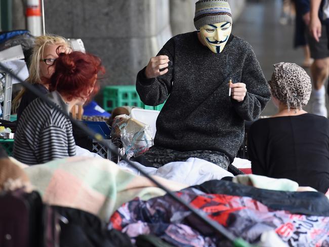 Homeless on the streets of Melbourne. Picture: Nicole Garmston