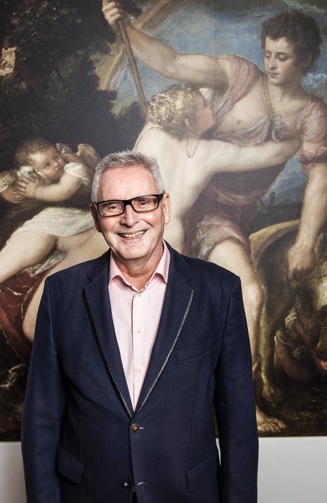 Chris Saines stands in front of Titian's 'Venus and Adonis' from The Metropolitan Museum of Art in New York. Picture: Nigel Hallett