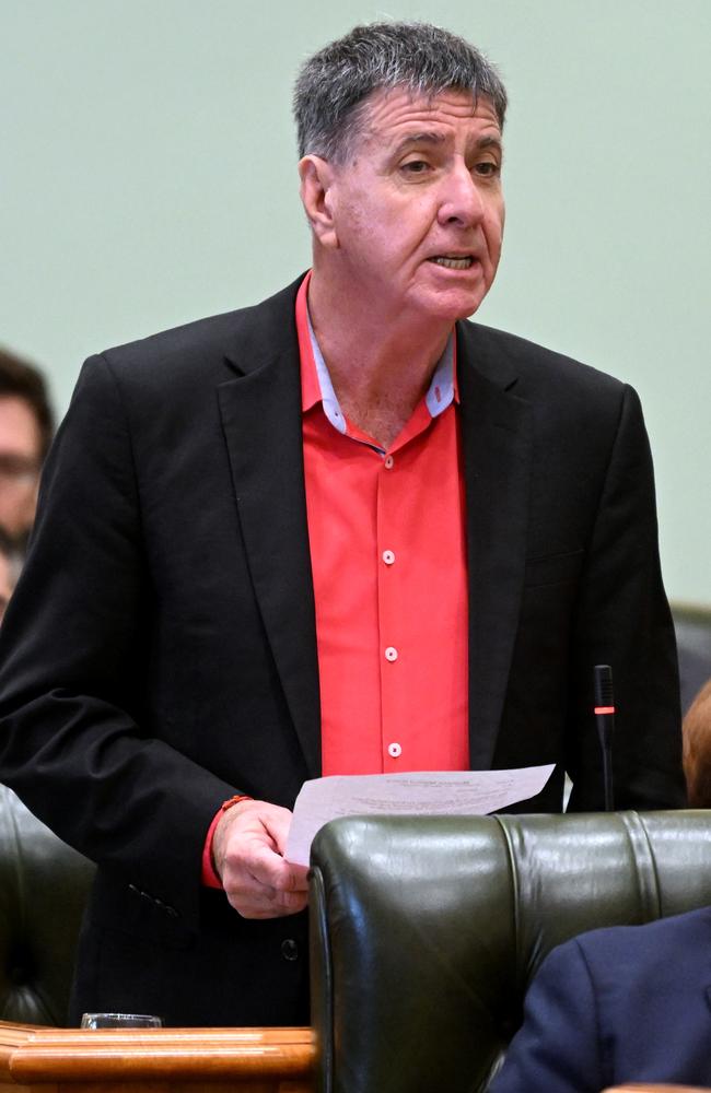 Labor MP Bruce Saunders speaks during Question Time at Parliament House in Brisbane. A satellite hospital will be built on the Fraser Coast if Labor wins the October state election. The promise was made by Premier Steven Miles during a brief visit to the region on Monday. Picture: Dan Peled / NCA NewsWire